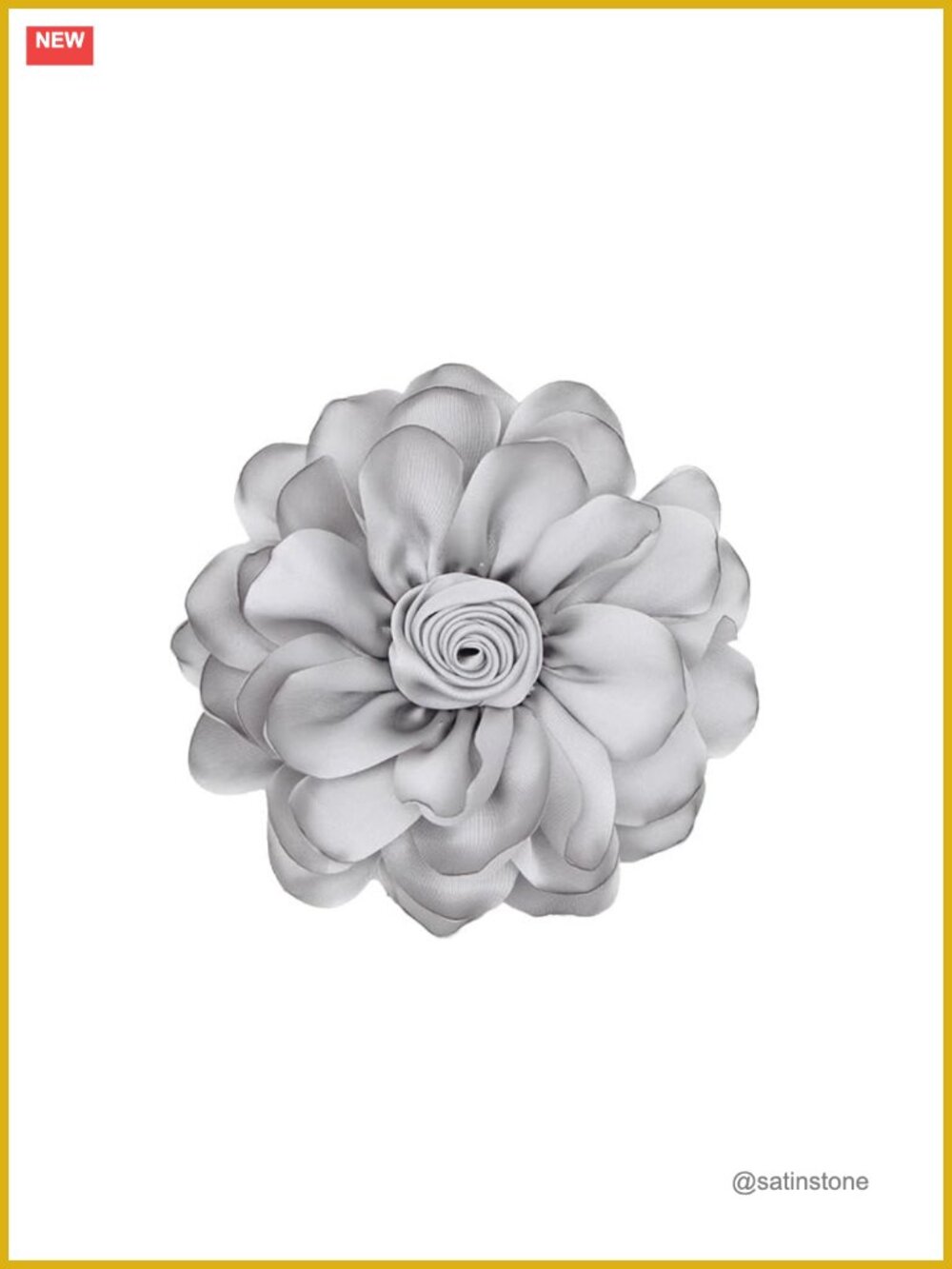 Satin Rose Brooch Pin Flower Hair Clip Set Elegant Wedding Party Jewelry